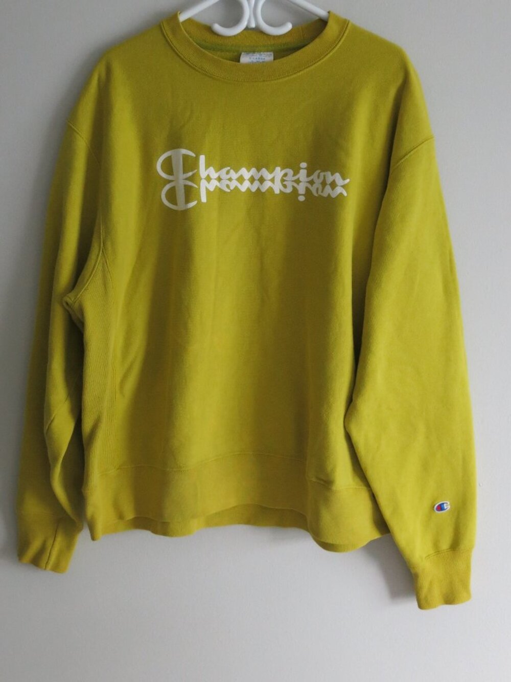VTG Champion Reverse Weave Mirror Spell Out Pullover Sweatshirt - Size X- Large